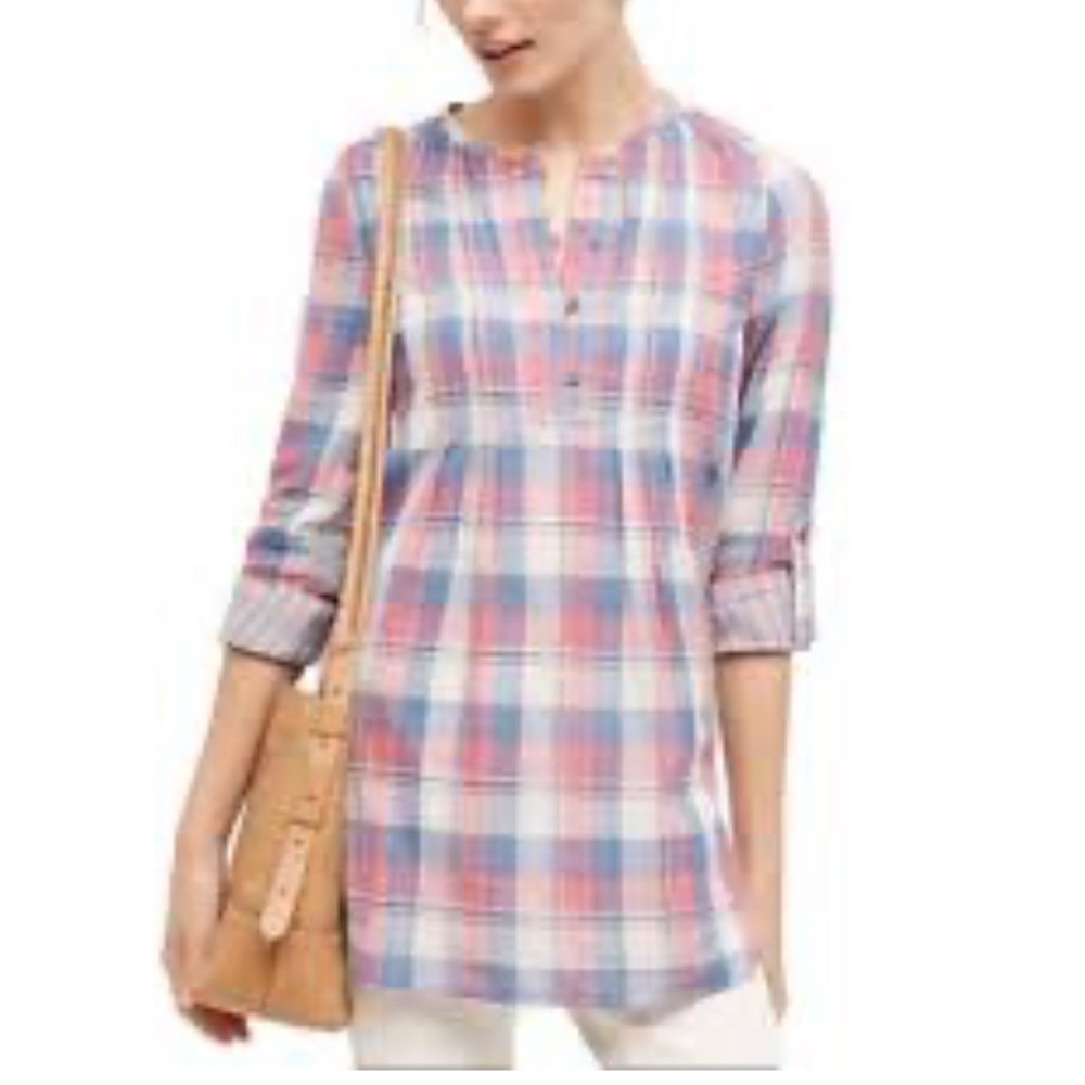 HOLDING HORSES Plaid Tunic - Pink and‎ Blue